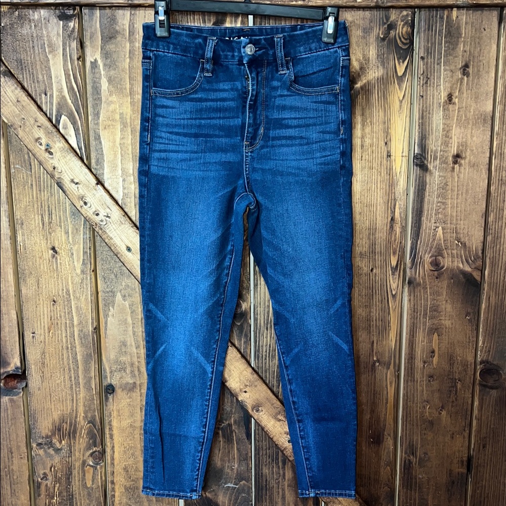 American Eagle Outfitters Dark Blue High-Rise Skinny Jeans